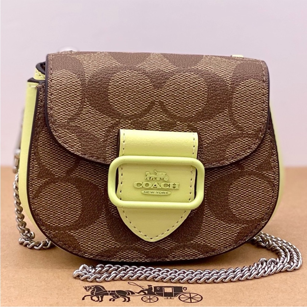 Coach Morgan Card Case On A Chain In Signature Canvas